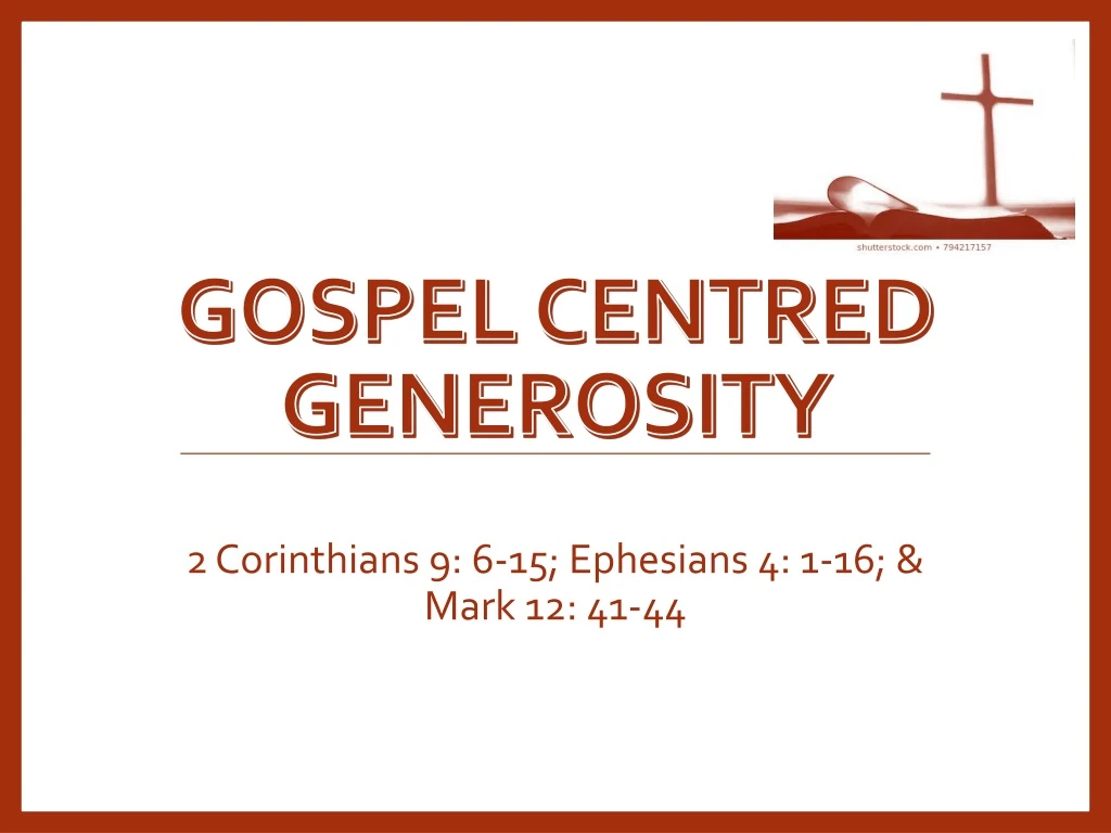gospel centred generosity