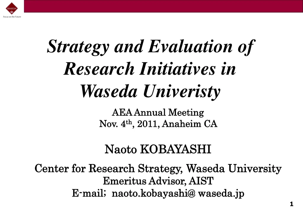 strategy and evaluation of research initiatives