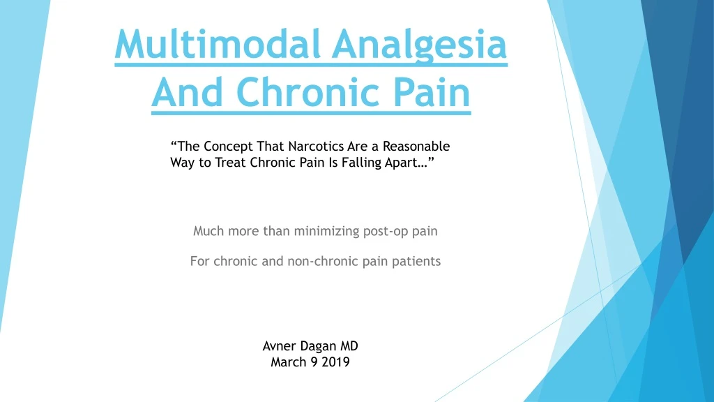 multimodal analgesia and chronic pain