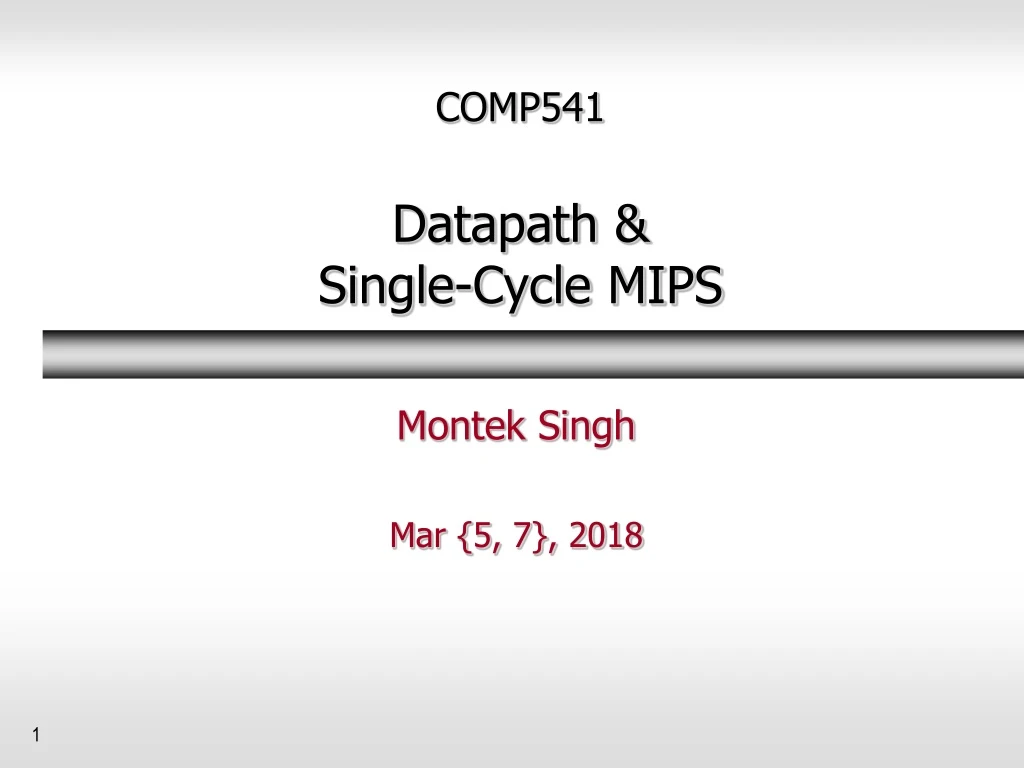 comp541 datapath single cycle mips