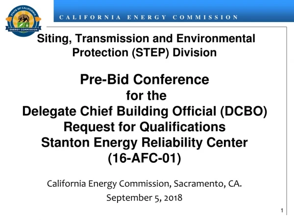 California Energy Commission, Sacramento, CA. September 5, 2018