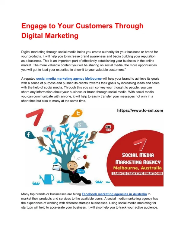 Engage to your customers through digital marketing