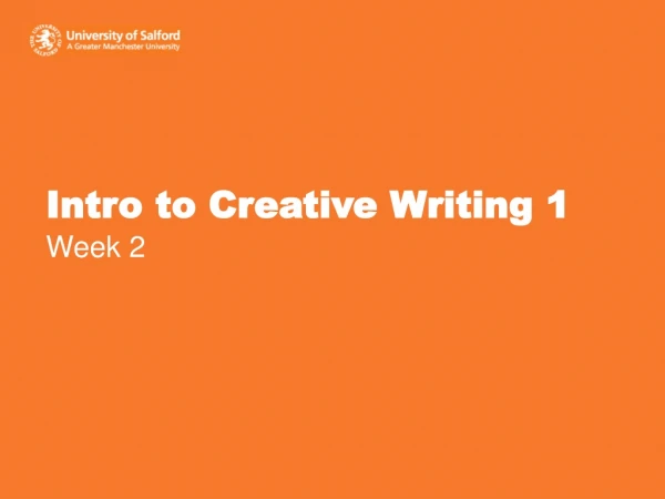 Intro to Creative Writing 1
