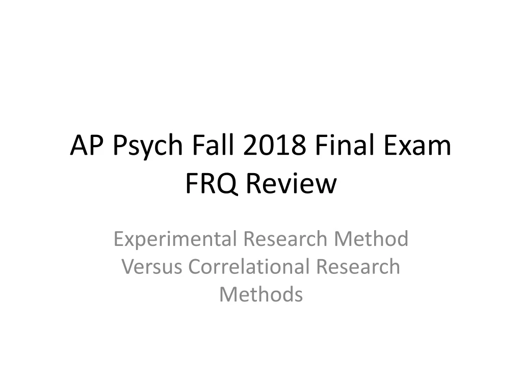 ap psych fall 2018 final exam frq review
