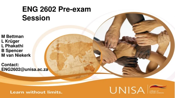 ENG 2602 Pre-exam Session