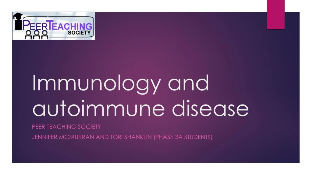 immunology and autoimmune disease