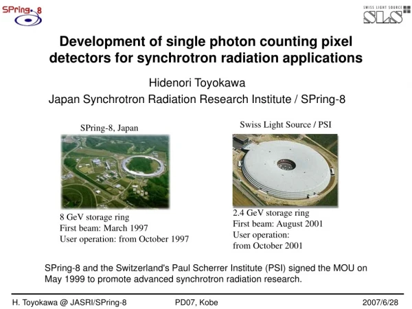 Development of single photon counting pixel detectors for synchrotron radiation applications