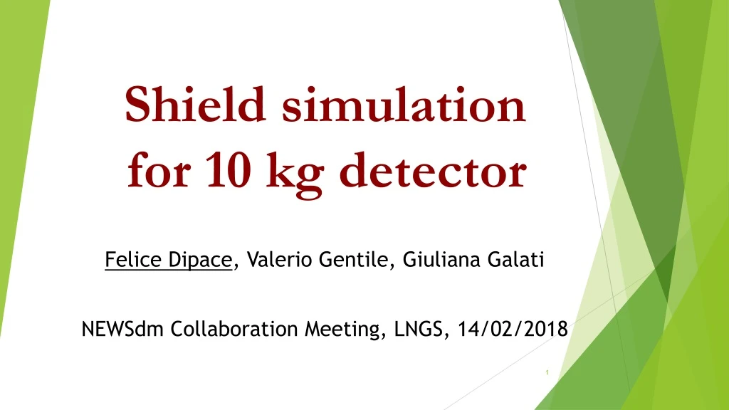 shield simulation for 10 kg detector