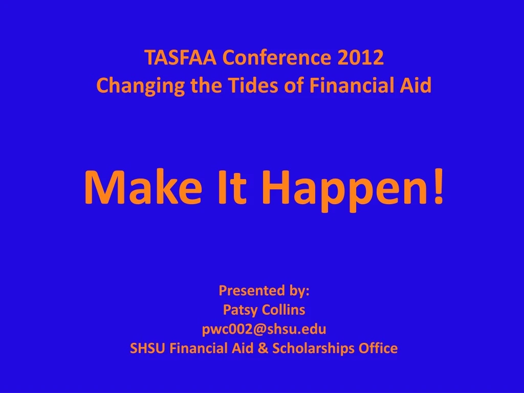 tasfaa conference 2012 changing the tides