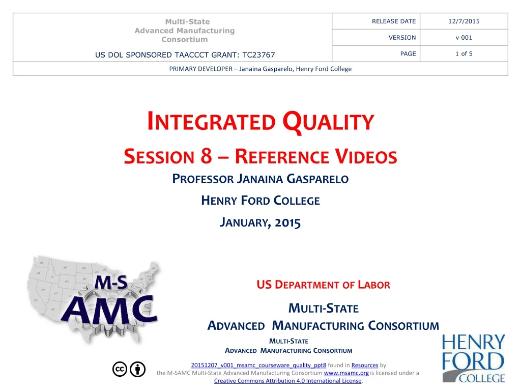 integrated quality session 8 reference videos