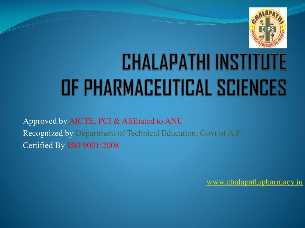 chalapathi institute of pharmaceutical sciences