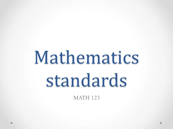 M athematics standards