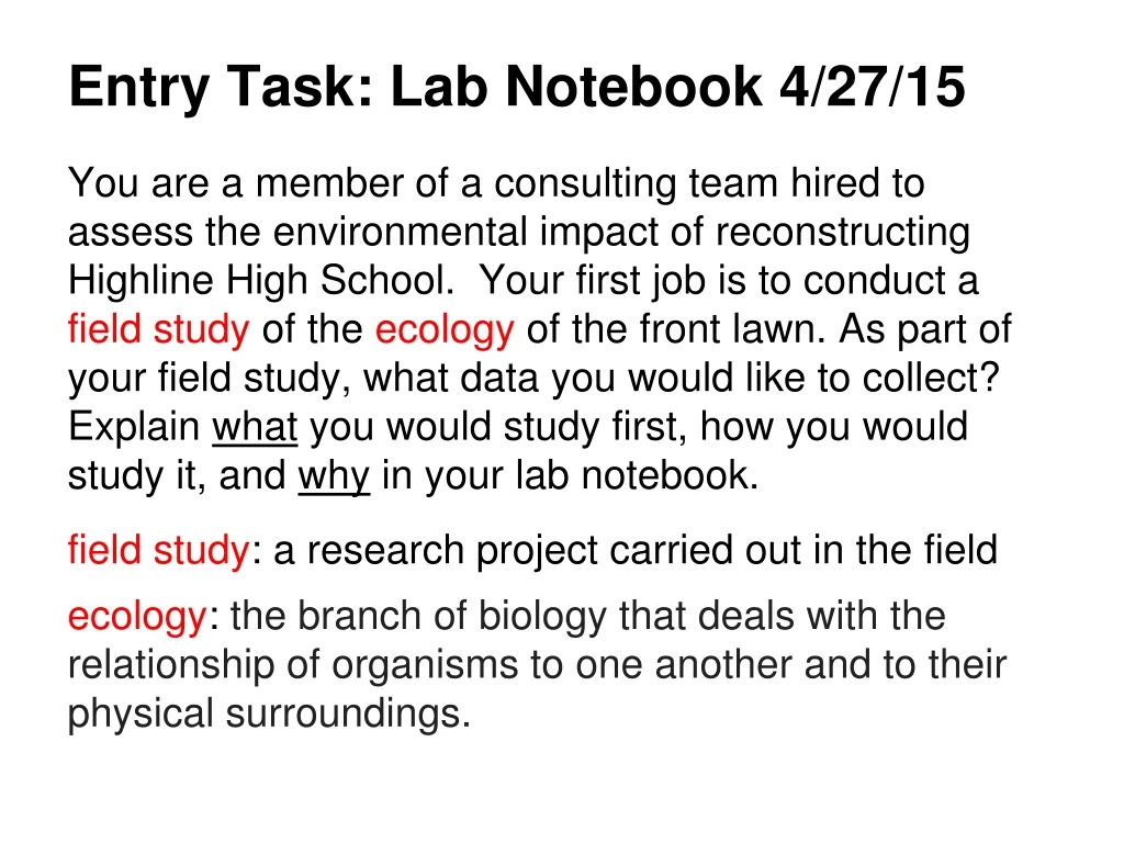 entry task lab notebook 4 27 15