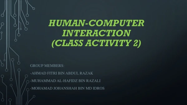 Human-Computer interaction (CLASS ACTIVITY 2)