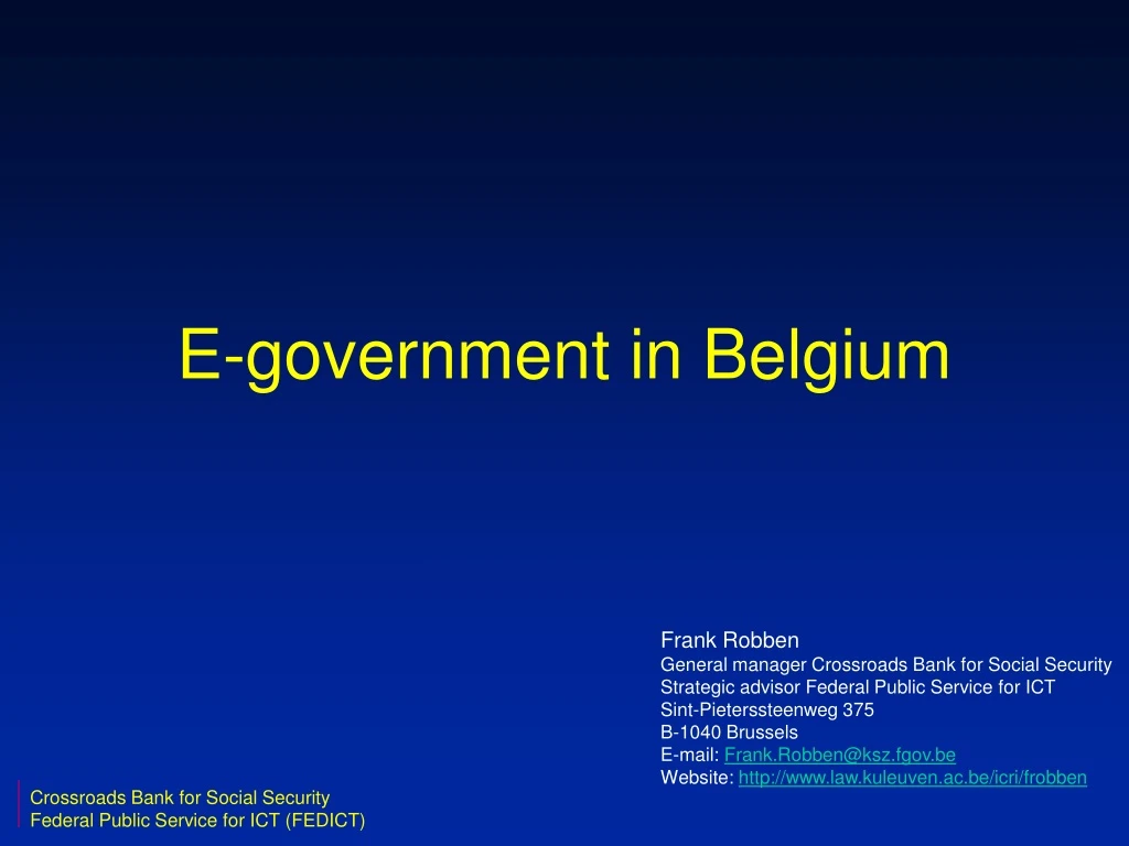 e government in belgium