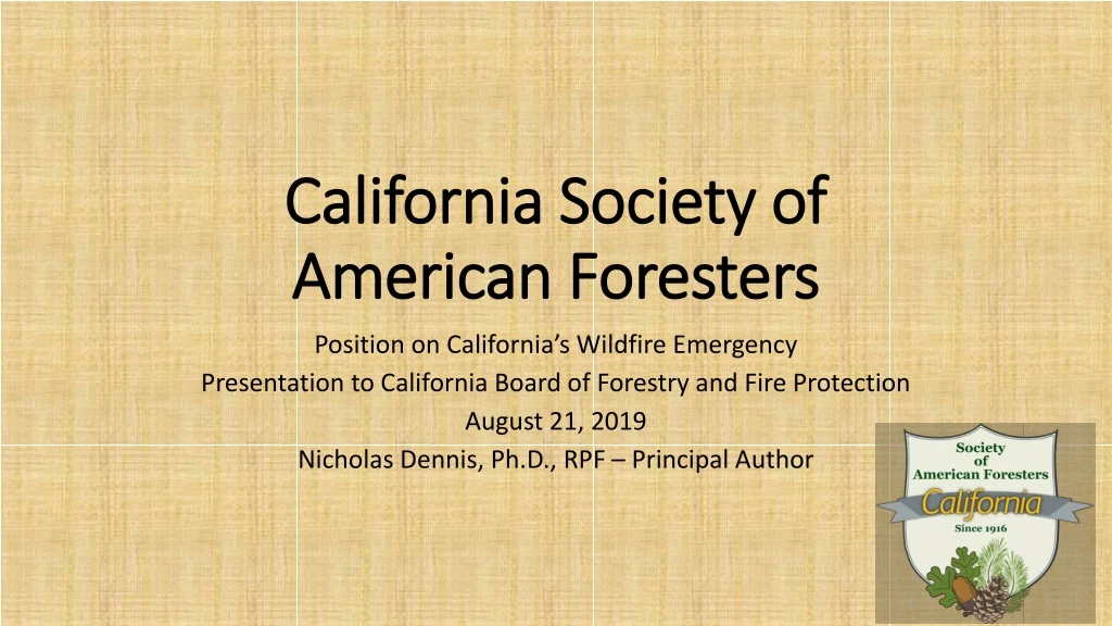 california society of american foresters