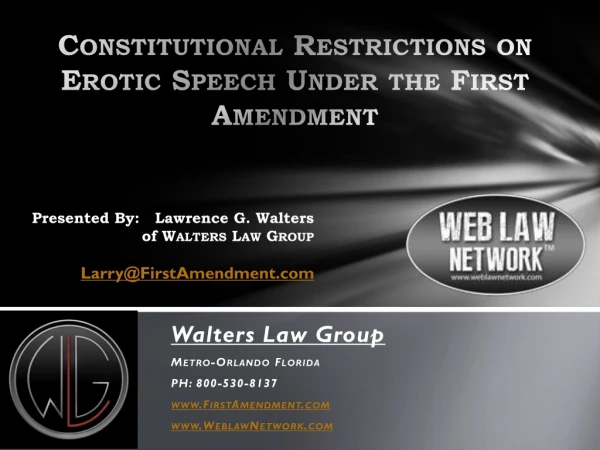 Constitutional Restrictions on Erotic Speech Under the First Amendment