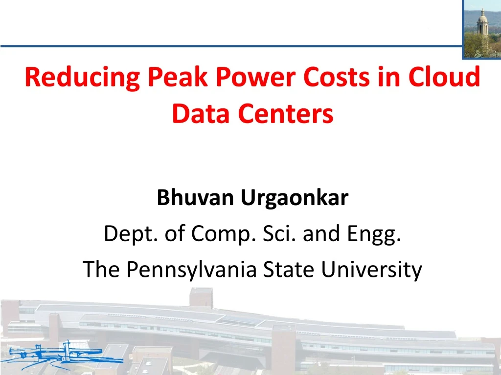 reducing peak power costs in cloud data centers