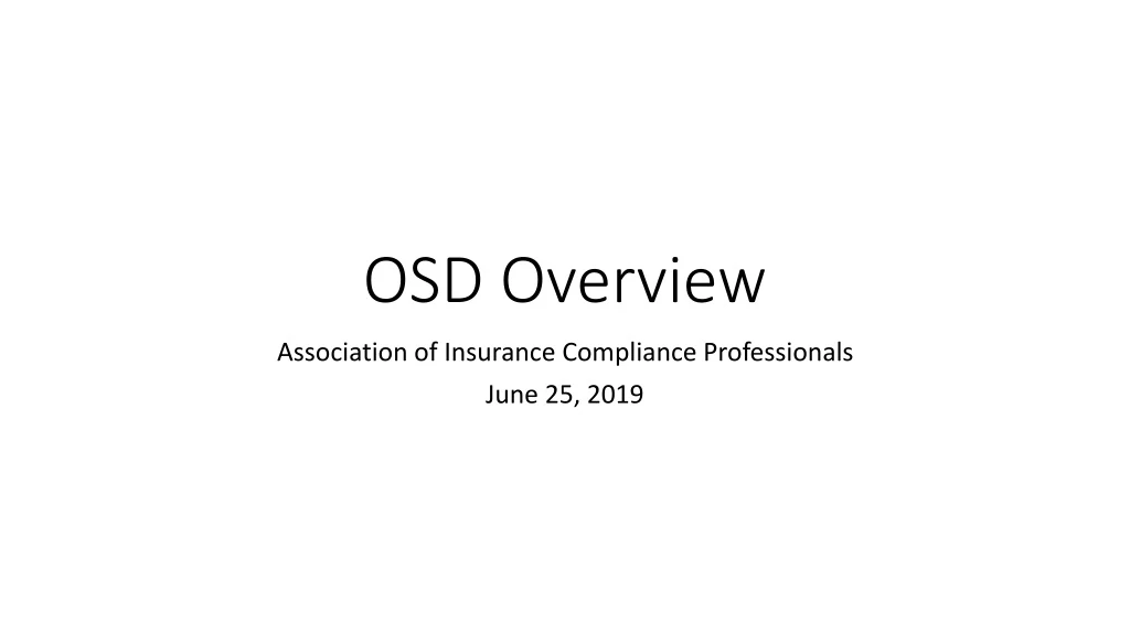osd overview