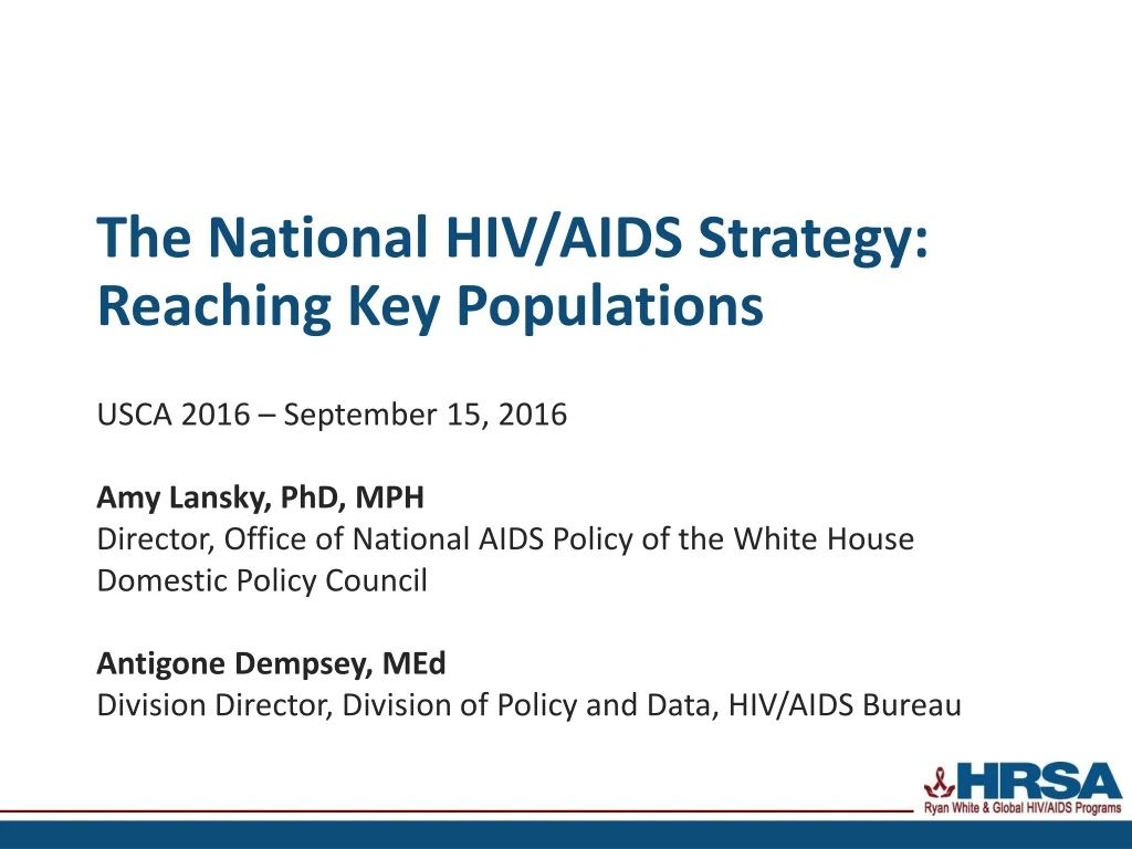 the national hiv aids strategy reaching key populations