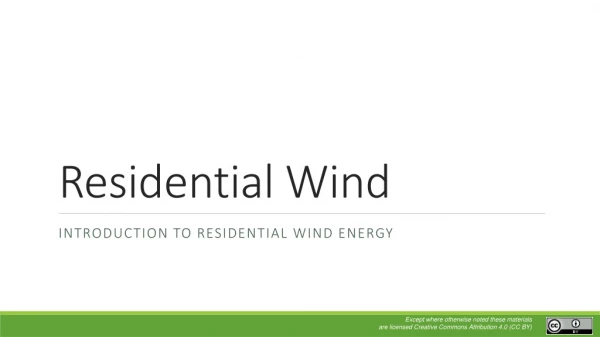 Residential Wind