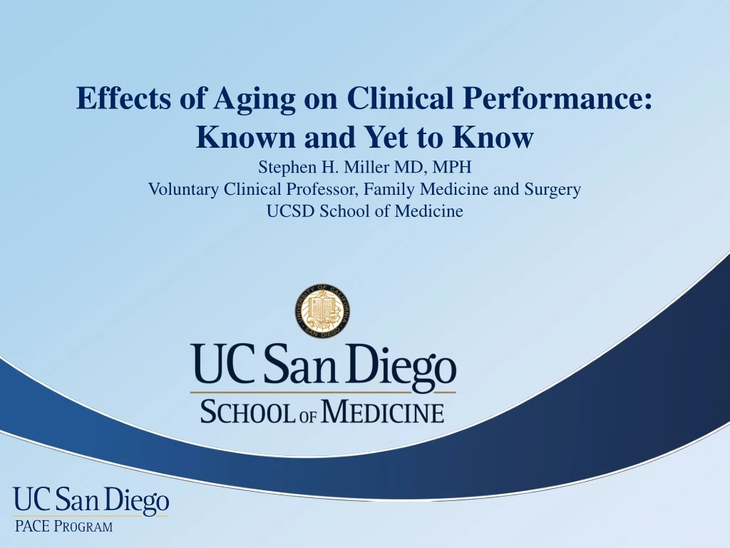 effects of aging on clinical performance known