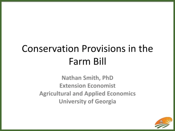 Conservation Provisions in the Farm Bill