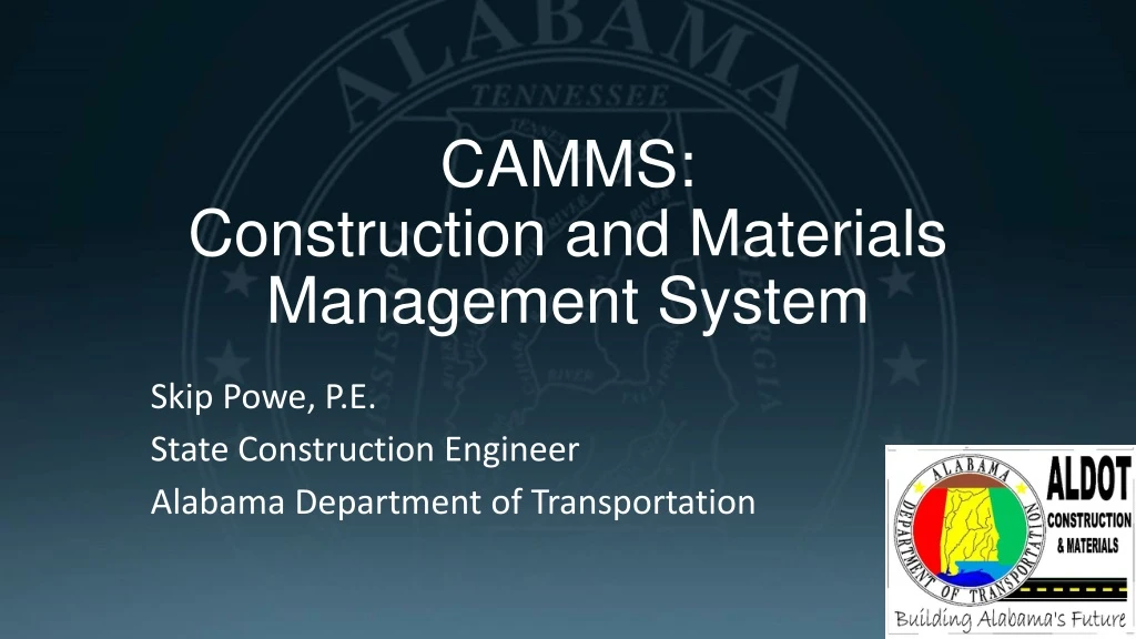 camms construction and materials management system