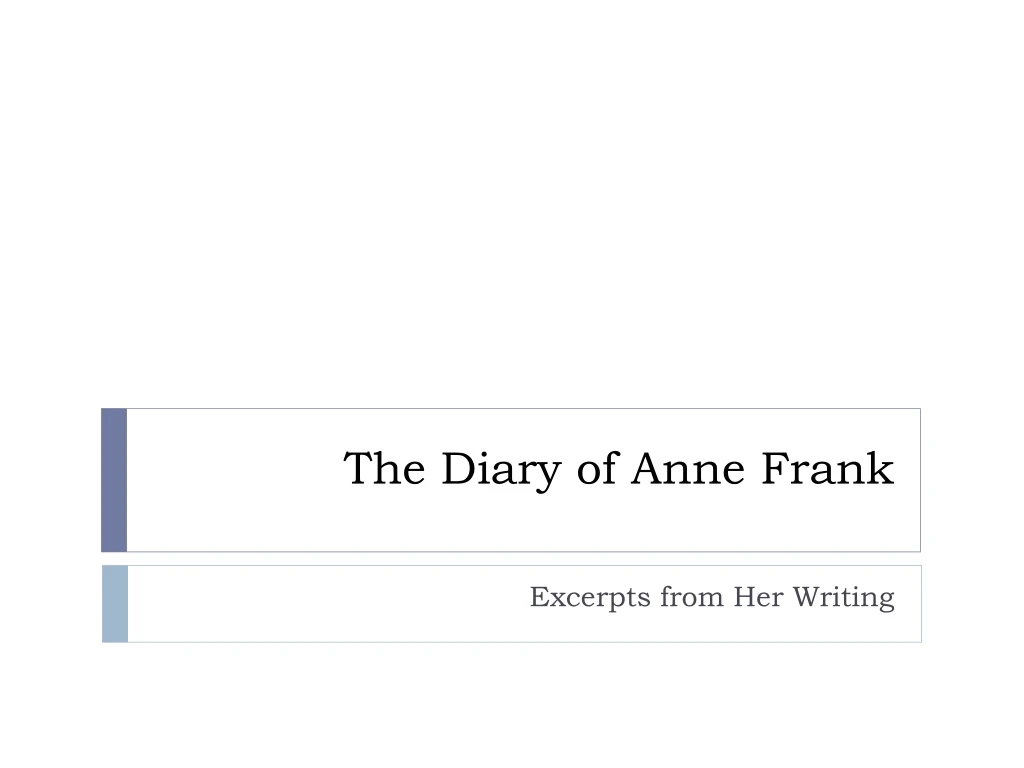 the diary of anne frank