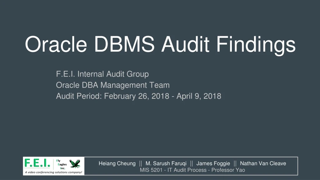 oracle dbms audit findings