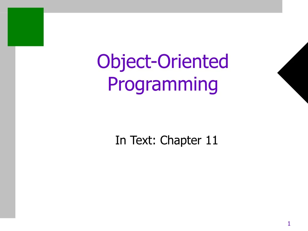 object oriented programming