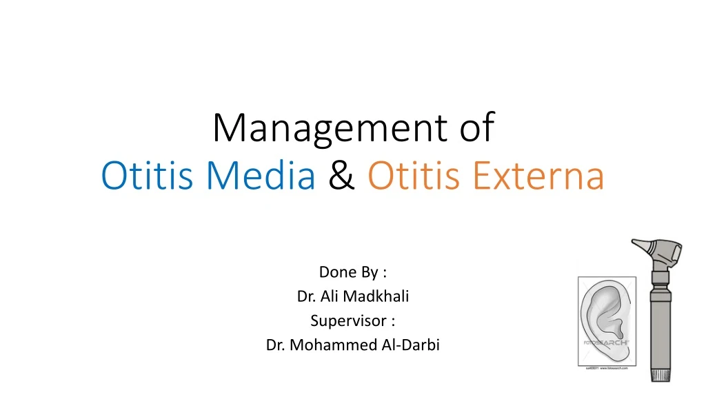 management of otitis media otitis externa