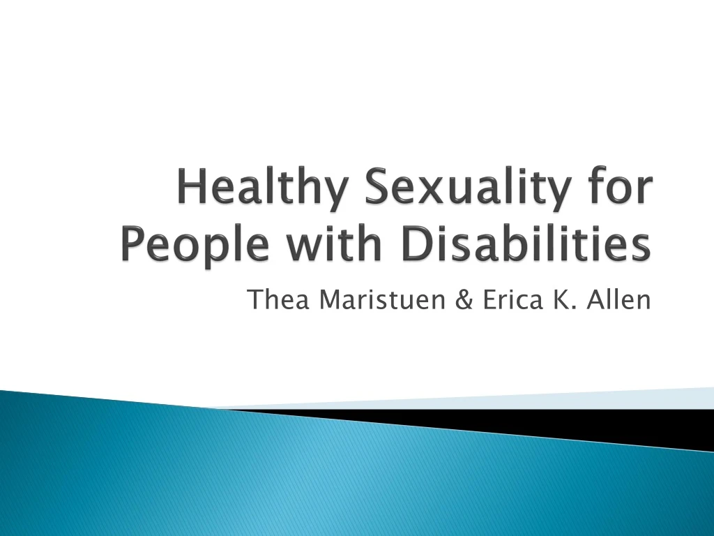 healthy sexuality for people with disabilities