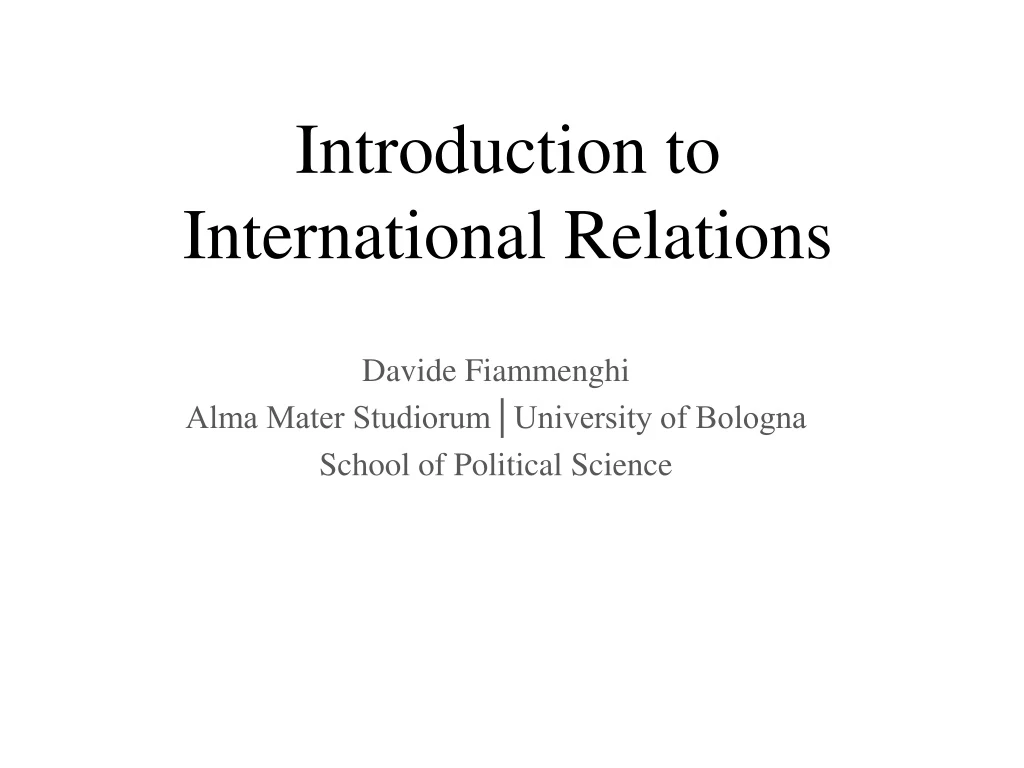 introduction to international relations