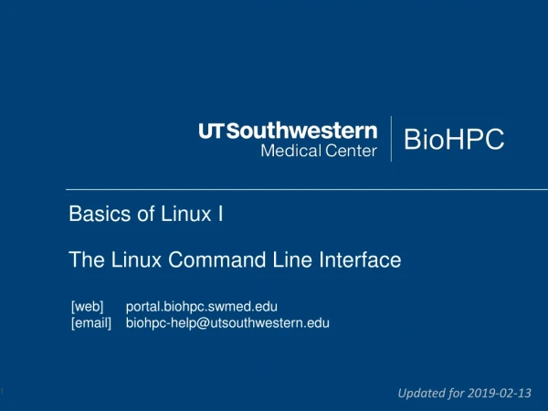 Basics of Linux I The Linux Command Line Interface