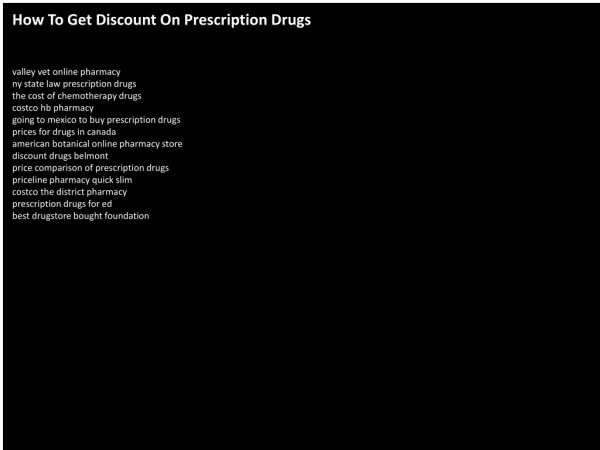 How To Get Discount On Prescription Drugs