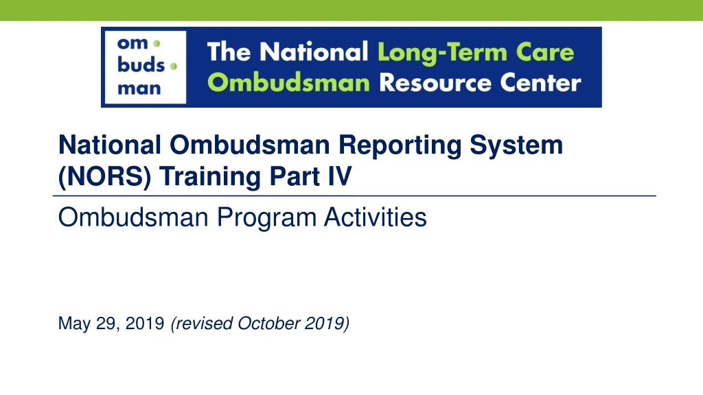 ombudsman program activities may 29 2019 revised october 2019
