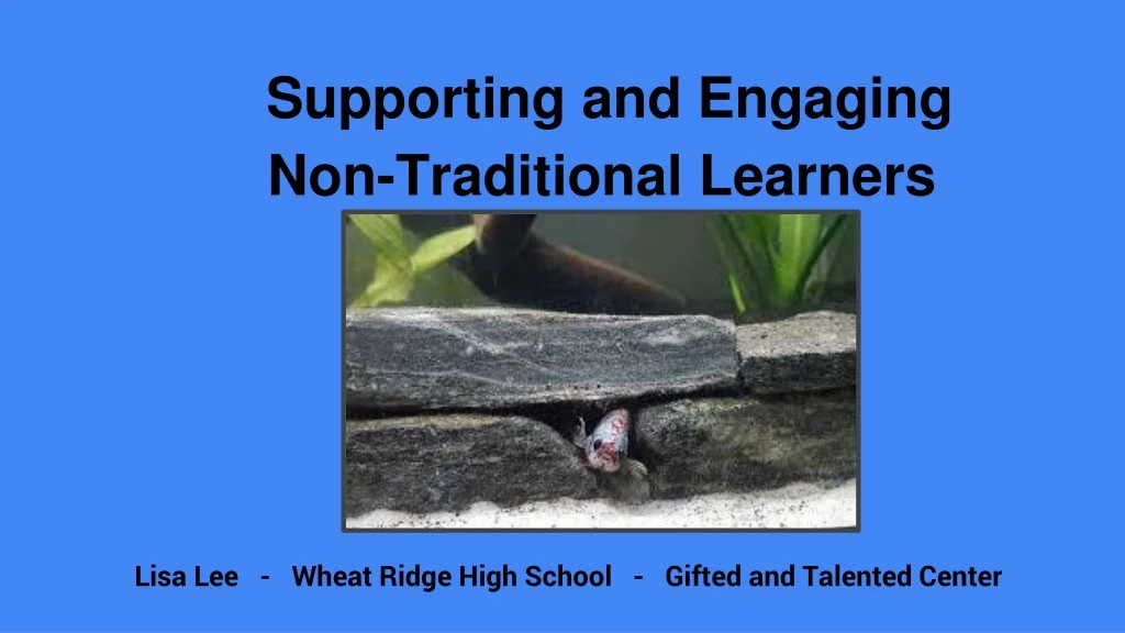 supporting and engaging non traditional learners