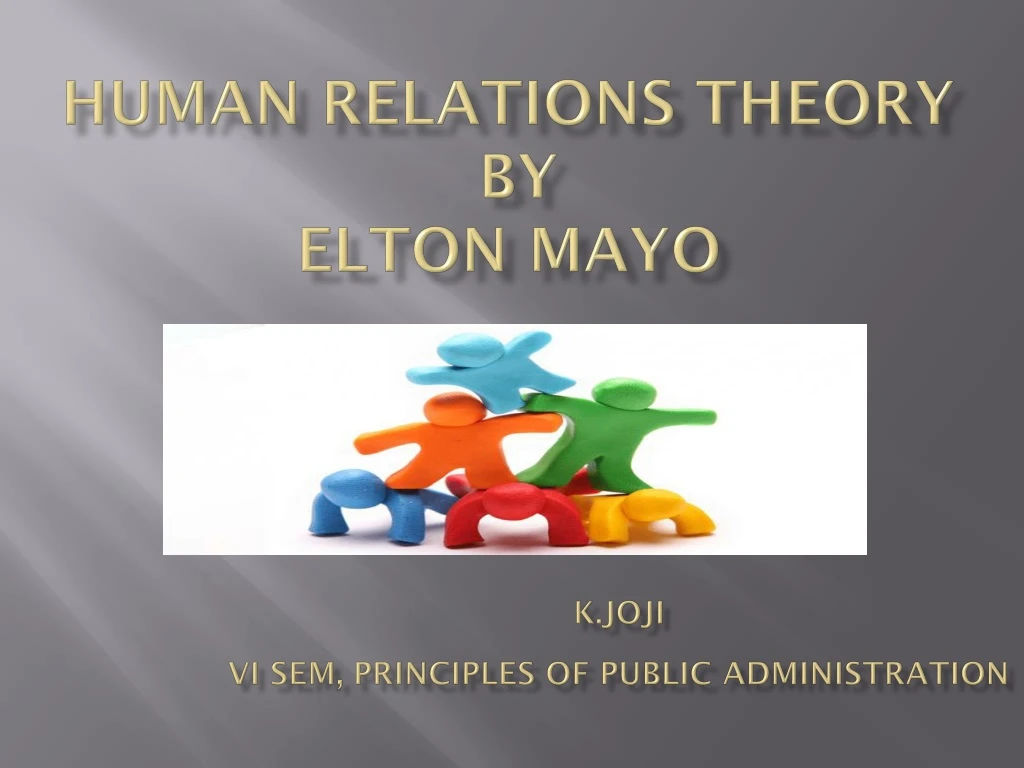 human relations theory by elton mayo