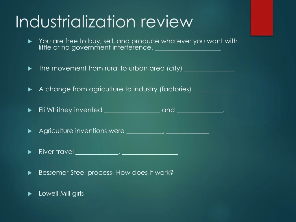 industrialization review