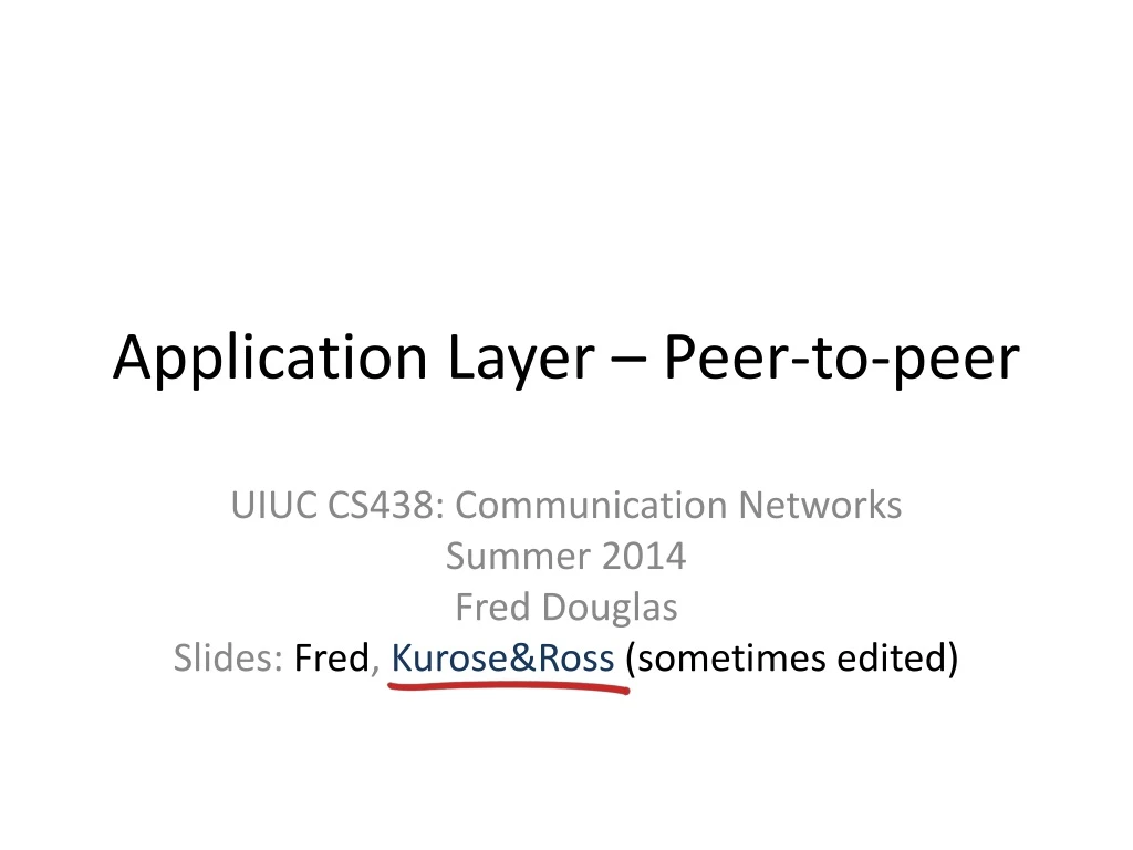 application layer peer to peer