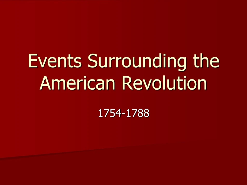 events surrounding the american revolution