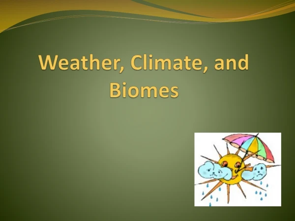 Weather, Climate, and Biomes