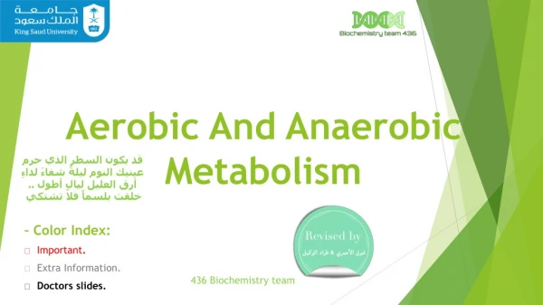 Aerobic And Anaerobic Metabolism