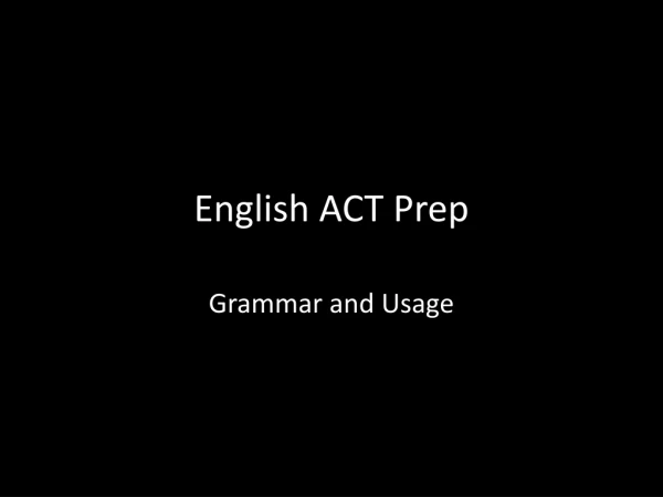 English ACT Prep