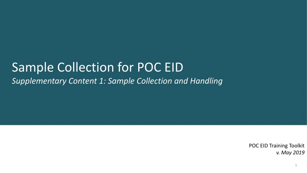 sample collection for poc eid supplementary