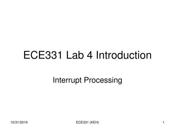 ECE331 Lab 4 Introduction
