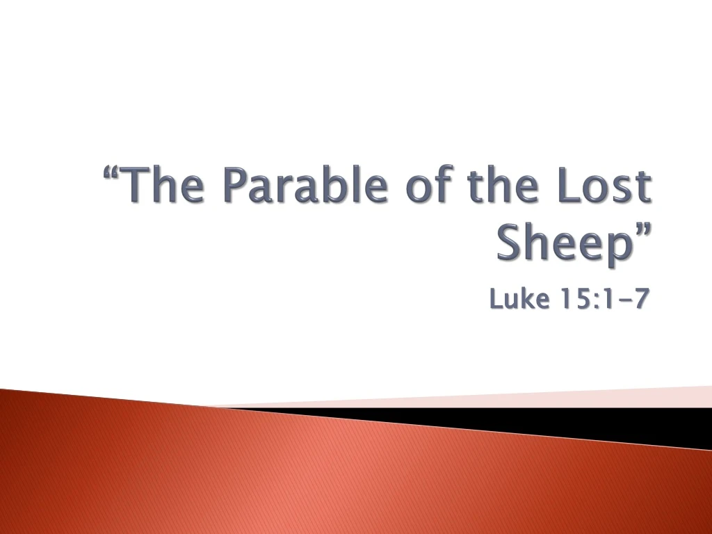 the parable of the lost sheep
