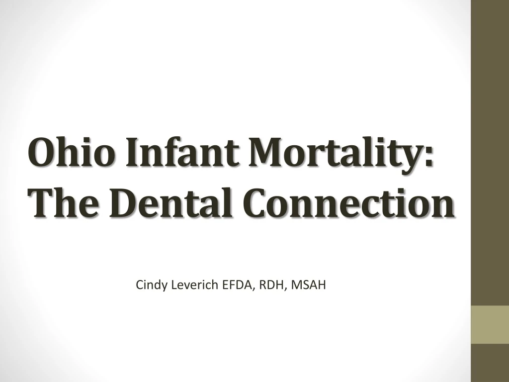 ohio infant mortality the dental connection