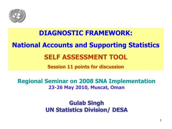 Regional Seminar on 2008 SNA Implementation 23-26 May 2010, Muscat, Oman Gulab Singh